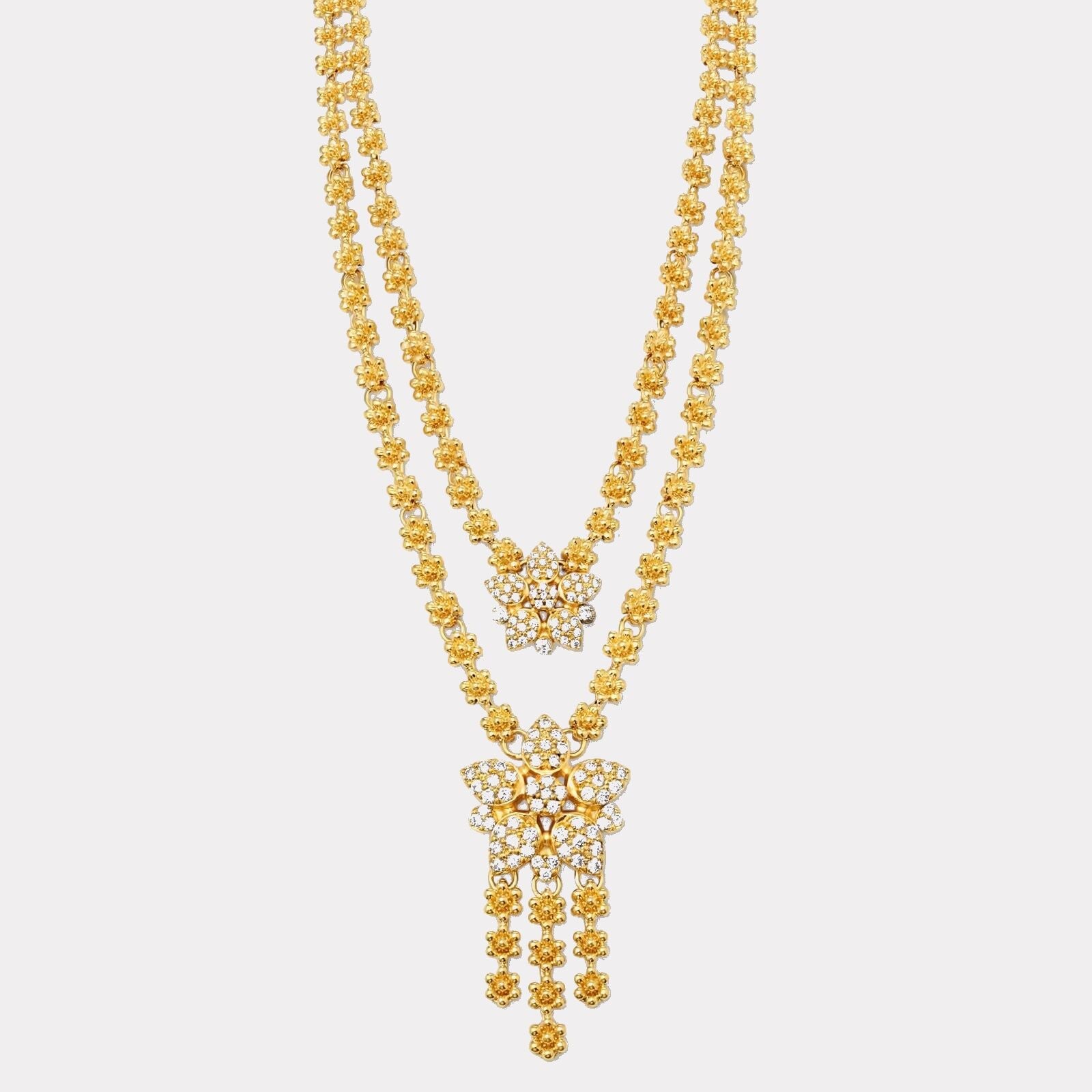 Taş Detaylı Gelin Kolyesi | 48 Gram | 22 Ayar