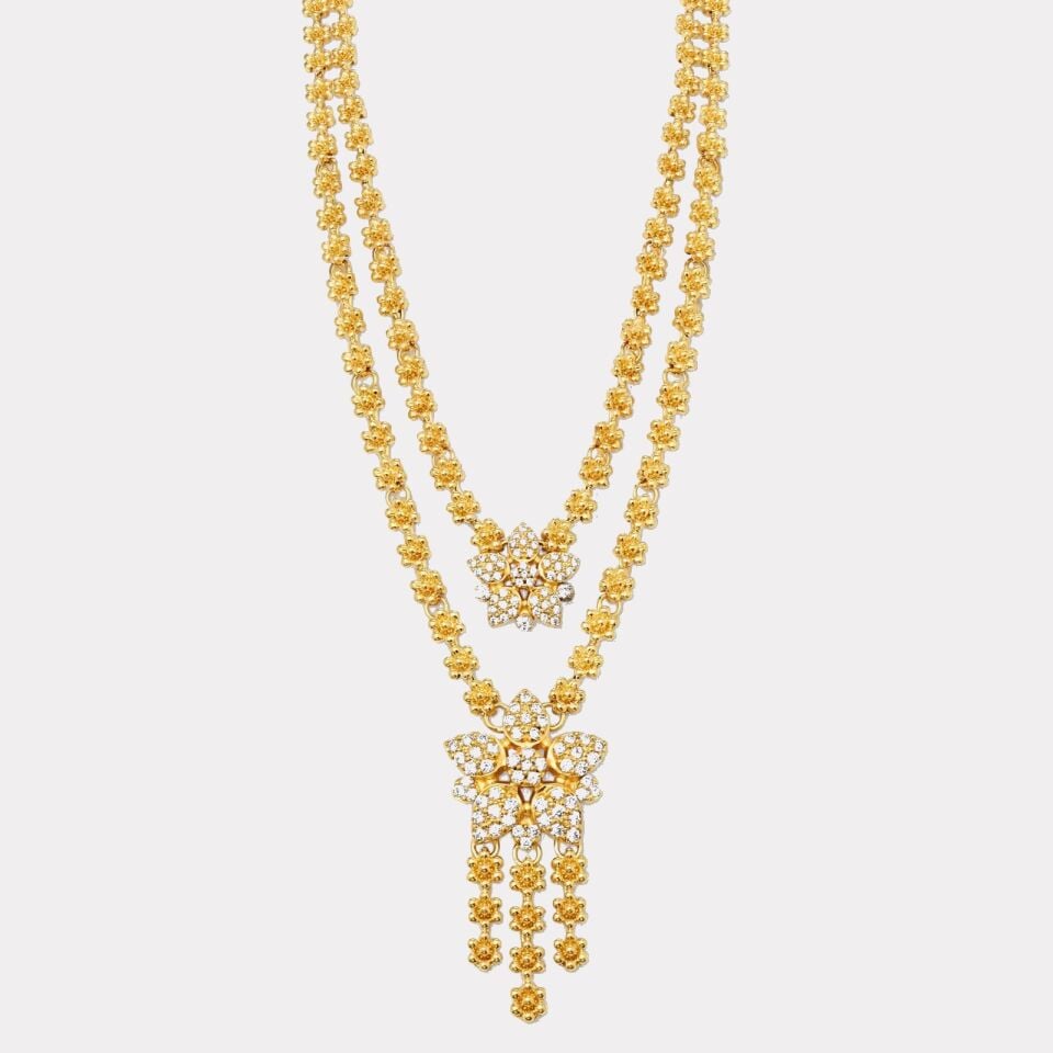 Taş Detaylı Gelin Kolyesi | 48 Gram | 22 Ayar