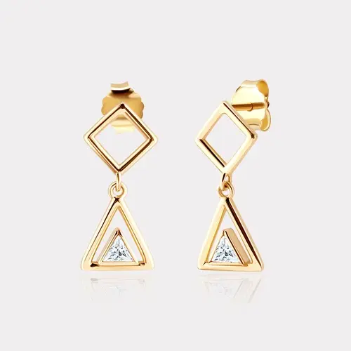 Altın Taşlı Küpe | 4.14 Gram | 14 Ayar